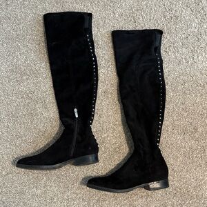 Marc Fisher suede, black, studded knee high boots
